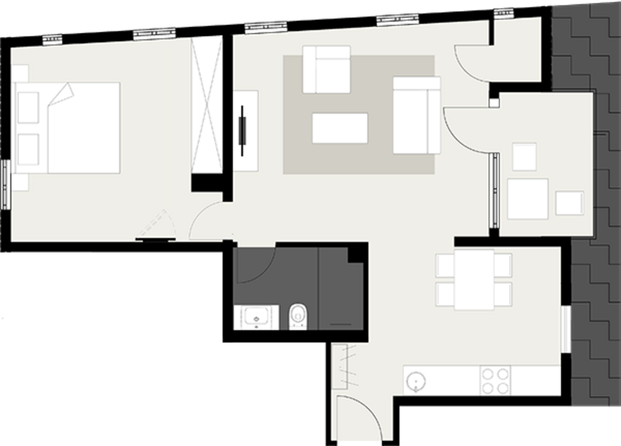 0711SUITES ground plan Apartment - TYPE E